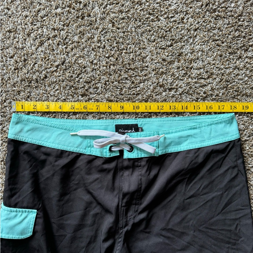 Diamond Supply co black & Tiffany d. Logo board shorts size 34 w cargo pocket - Picture 7 of 8